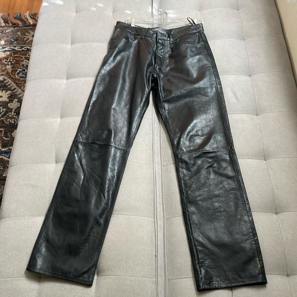 Leather boot fit pants size waist 33 length 34